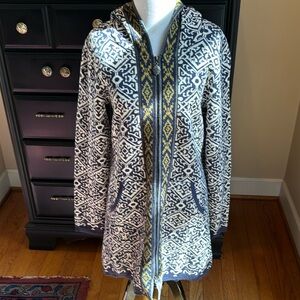 ICELANDIC DESIGN Long Hooded Cardigan Size Small